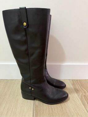 Ralph Lauren Black Leather High Riding Boots